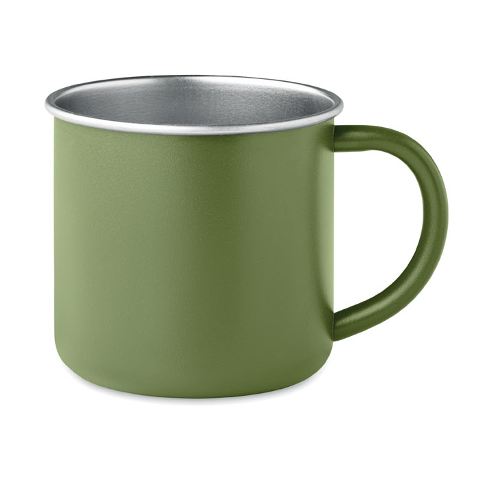 Tasse publicitaire en acier inox recyclé 300ml CARIBU Vert fonce